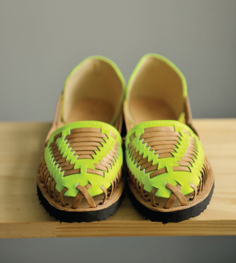Ix Style Woven Leather Huarache Sandal in Neon Green 手工編織涼鞋 - 螢光綠 US 6 - 涼鞋 - 真皮 綠色