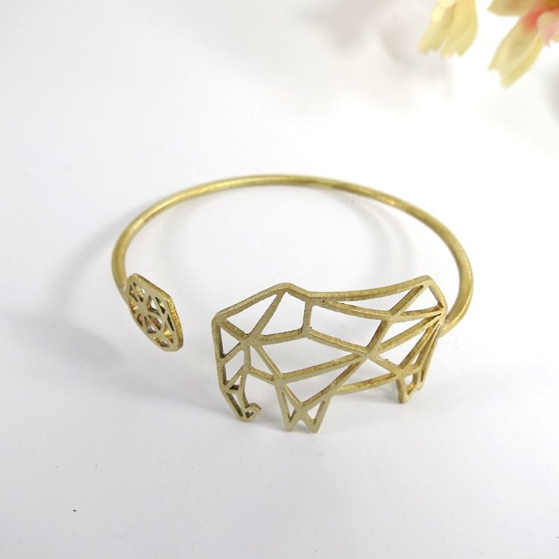 Elephant geometric bracelet - Bracelets - Other Metals Orange