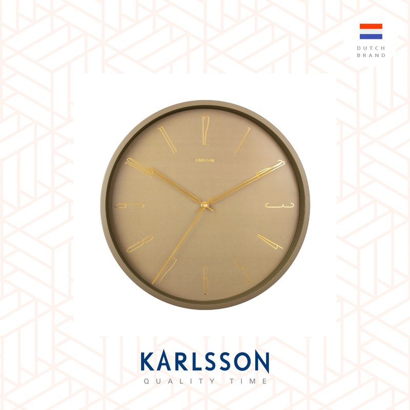 Karlsson, Wall clock 35cm Belle Numbers moss green - นาฬิกา - โลหะ สีเขียว