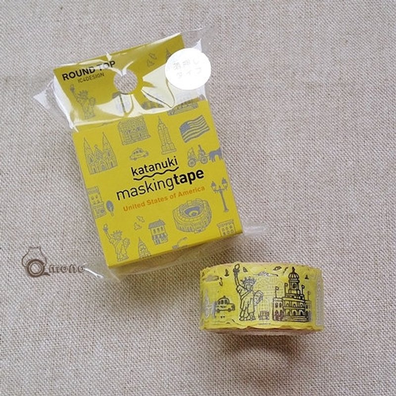 ROUND TOP charge foil lace and paper tape [US - hot silver (RT-MK-034)] Empire State Building landmarks - Washi Tape - Paper Yellow