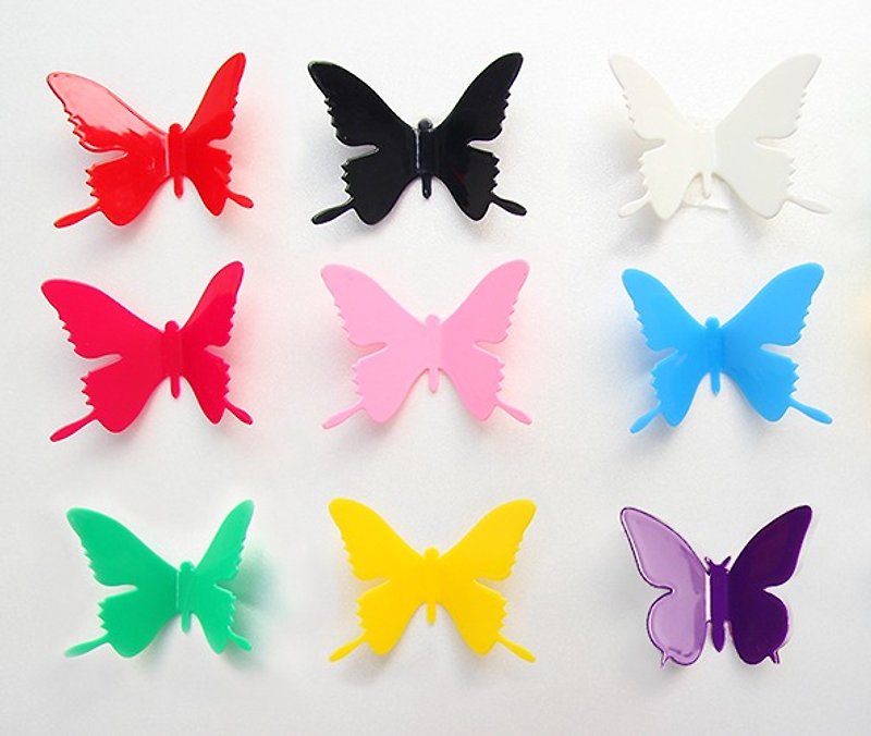 iINDOORS 3D Crystal texture Butterfly Acrylic 12pcs Wall Stickers Decoration - ตกแต่งผนัง - พลาสติก หลากหลายสี