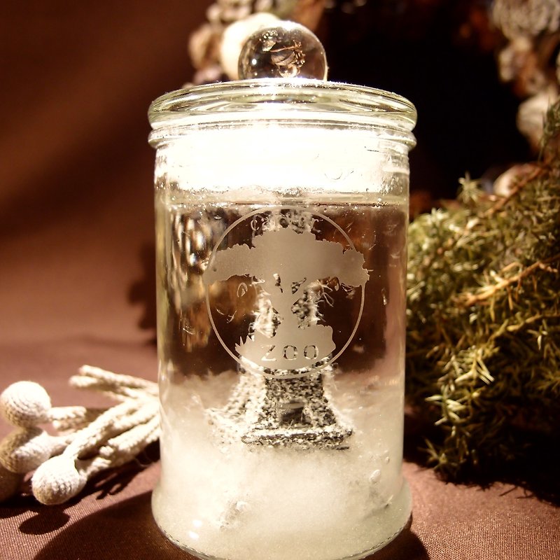 手工雕刻【實驗玻璃罐天氣瓶-小】-『巴黎雪景』(刻製訂作) - 置物 - ガラス ホワイト