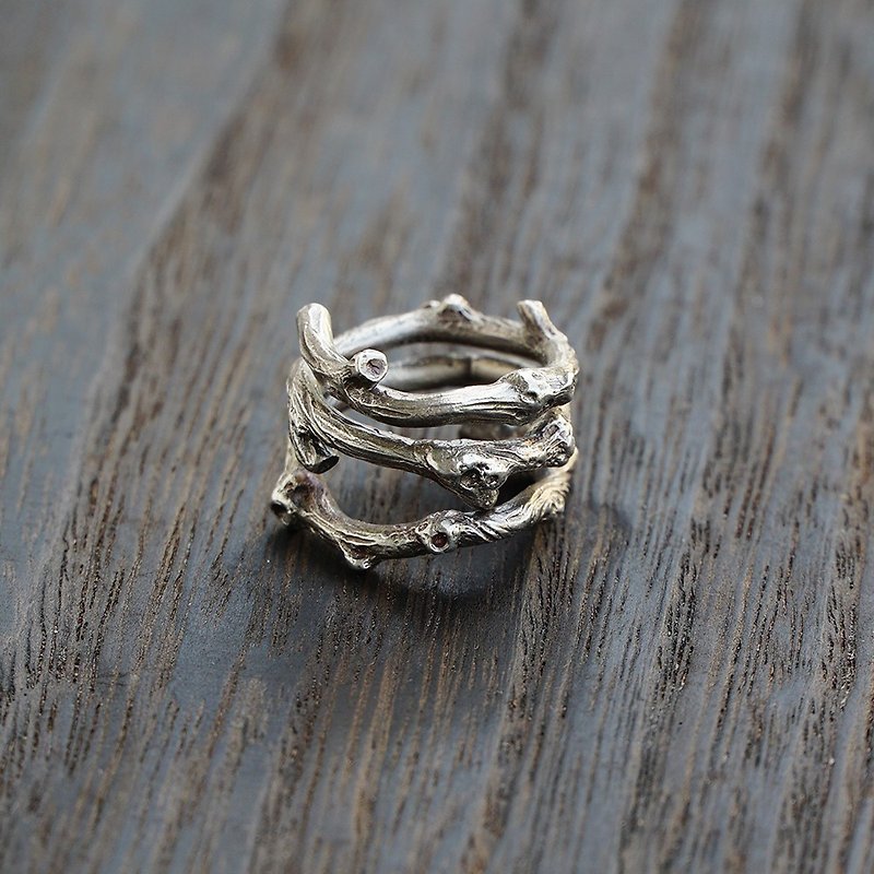 Dry branches ring 925 silver / Sterling Silver Branch ring - กำไลข้อเท้า - โลหะ สีเงิน