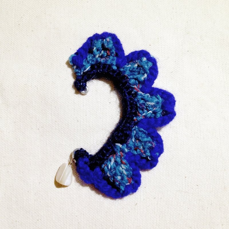 【endorphin】手工編織精靈耳掛 - 耳環/耳夾 - 其他材質 藍色