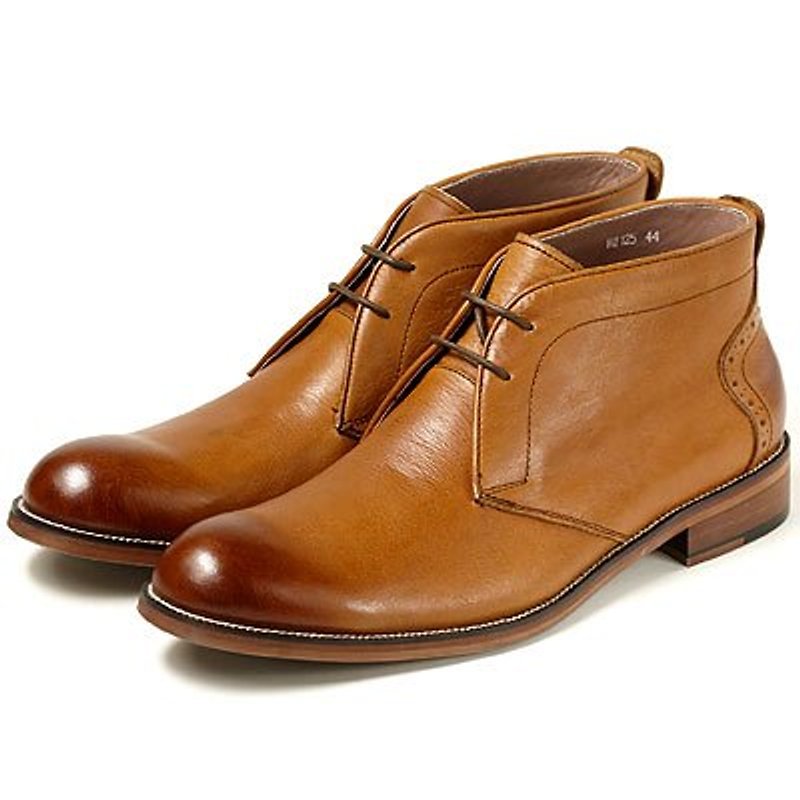 ‧ Vanger elegant minimalist style US-lane desert camel boots ║Va125 - รองเท้าลำลองผู้ชาย - หนังแท้ สีนำ้ตาล