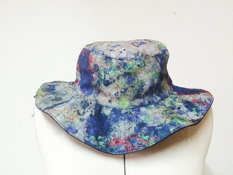 MaryWil帥氣大帽簷帽-個性噴墨（可雙面戴） - 帽子 - 其他材質 多色