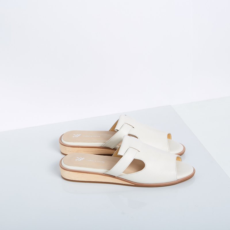 Off White-MAPLE Open-Toe Sandals - รองเท้ารัดส้น - หนังแท้ ขาว