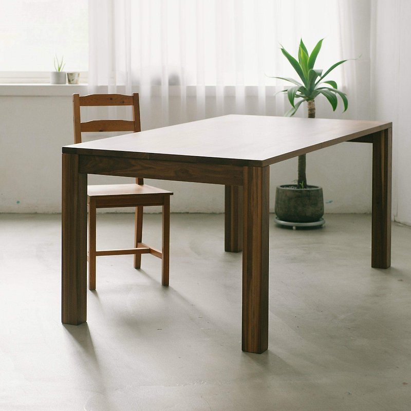 Moment Wood - Black Walnut - Solid Wood Coffee Table Dining Table (180x90x74) - Log Panel - Dining Tables & Desks - Wood Black