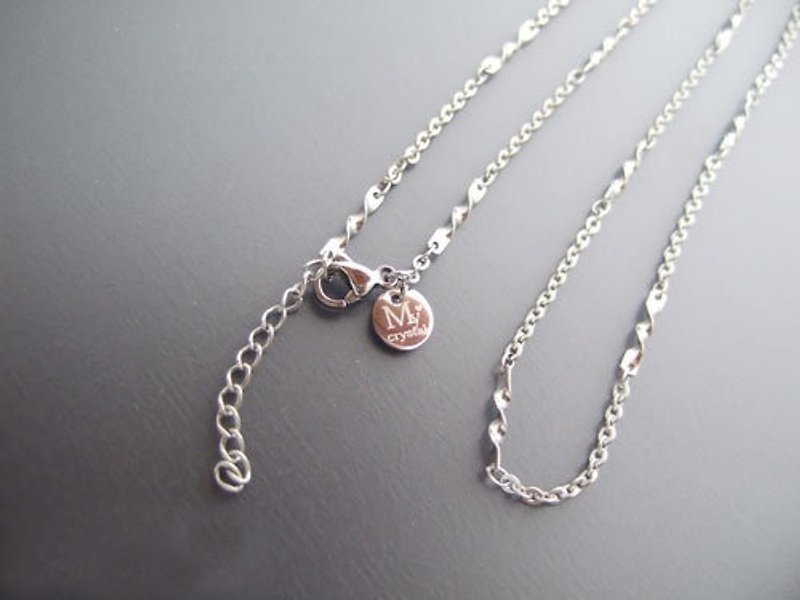♦ My.Crystal ♦ brand steel chain • wave paragraph 46 + 3 cm • medical grade white steel (316L Fine Steel) - Necklaces - Other Metals Gray