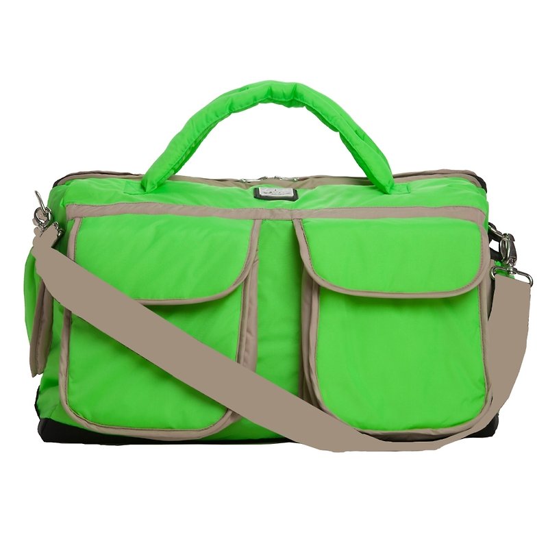 ニューヨーク7AMのファッション母/旅行バッグ -  Baselongnaパッケージ（グラニースミス緑） - マザーズバッグ - 防水素材 グリーン