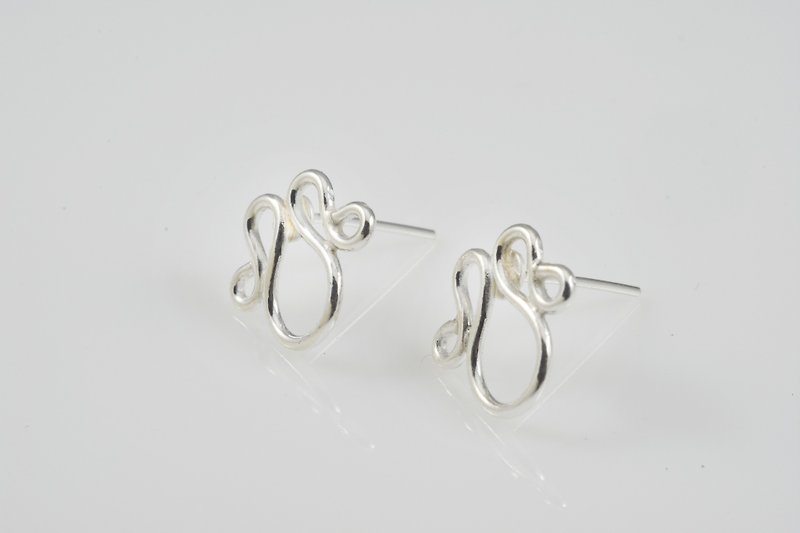 Handmade Silver Earring Series-Forever - ต่างหู - โลหะ สีเทา