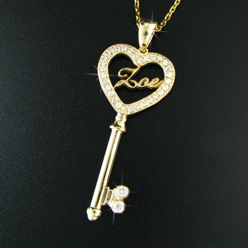 Customized .925 Sterling Silver Jewelry TK00001-Love Key Pendant - Necklaces - Other Metals 