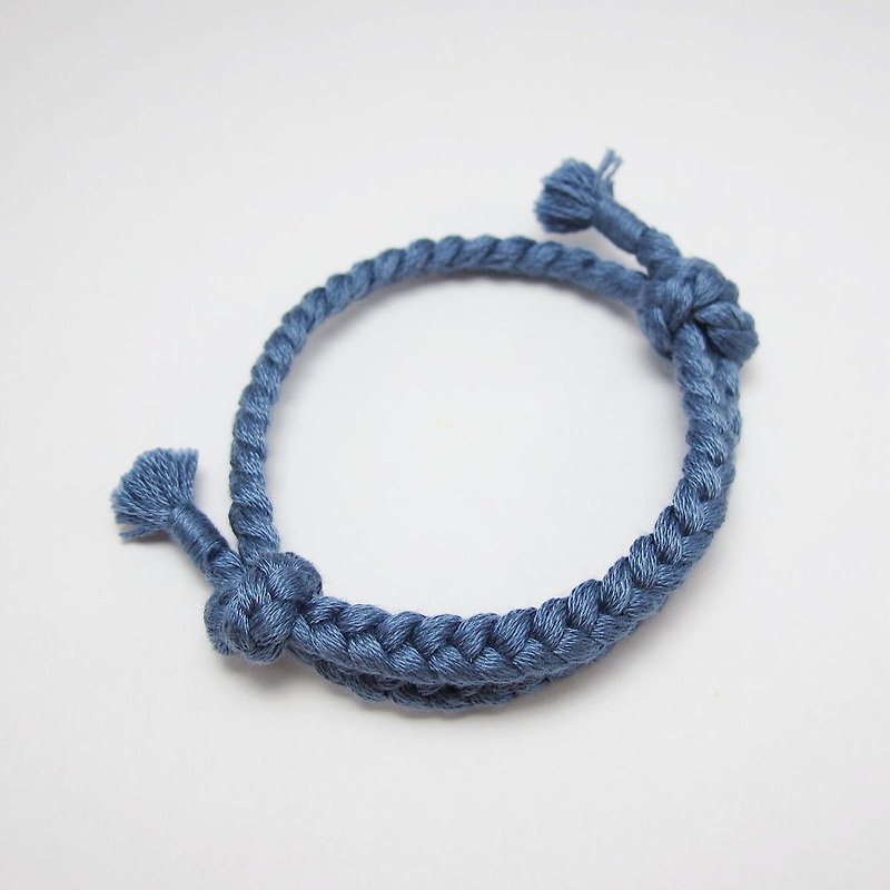 [MUCHU Mu Orange] Make a wish. Wishing woven bracelet / hand rope (930) - สร้อยข้อมือ - ผ้าฝ้าย/ผ้าลินิน สีน้ำเงิน