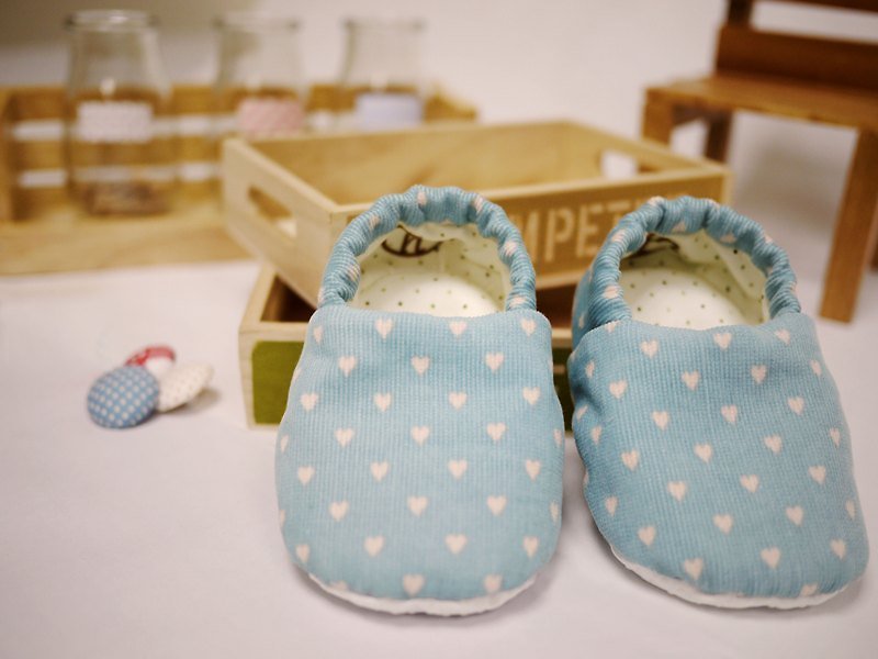 手工鞋 BABY小鞋《愛心絨》嬰兒鞋 - 嬰兒鞋 - 其他材質 藍色