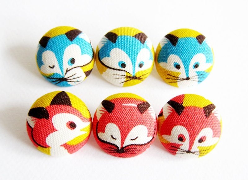 Cloth button button knitting sewing handmade material cute fox DIY material - Knitting, Embroidery, Felted Wool & Sewing - Cotton & Hemp Yellow