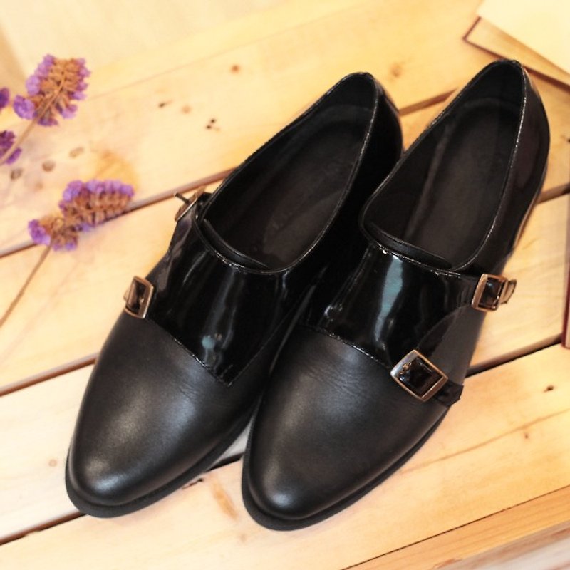 GT full leather black shoes Larry Munch (spot) - รองเท้าลำลองผู้หญิง - หนังแท้ 