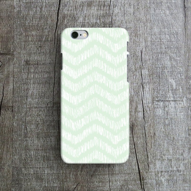 Tiffany Blue, Handdrawn ZigZag - Designer iPhone Case. Pattern iPhone Case. - Phone Cases - Plastic Green
