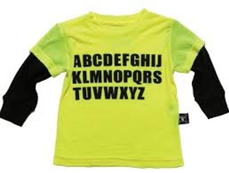 2014 autumn and winter NUNUNU ABC letters spell sleeve cotton T-shirt - เสื้อยืด - ผ้าฝ้าย/ผ้าลินิน สีเหลือง