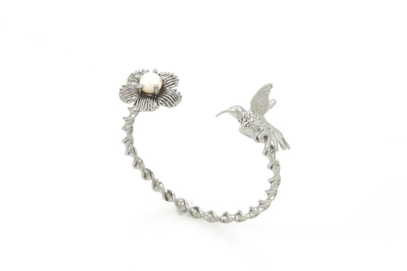 Humming Bird Bangle - black ruthenium - 手鍊/手環 - 其他金屬 黑色