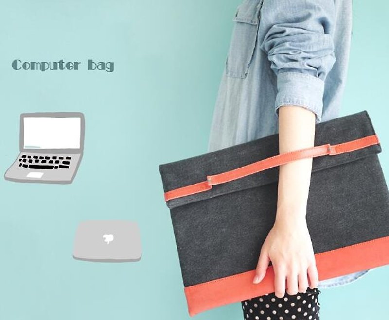 YIZISTORE wrist computer bags computer bag - orange-red - กระเป๋าแล็ปท็อป - วัสดุอื่นๆ 