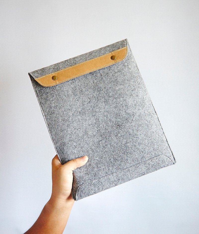 簡約A4淺灰色毛毯布文件夾 - 平板/電腦保護殼 - 其他材質 灰色