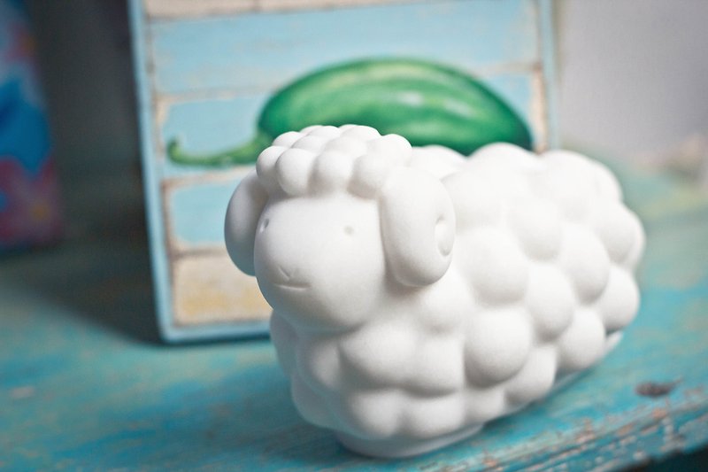 おいしい食べ物光の幸福羊-Mianhua Tang Sheepの石の彫刻 - 置物 - 石 ホワイト