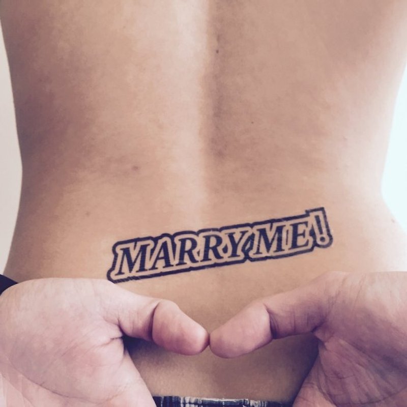 [Let's Celebrating] Marriage Proposal / MARRY ME / Tattoo Sticker - งานไม้/ไม้ไผ่/ตัดกระดาษ - กระดาษ สีดำ