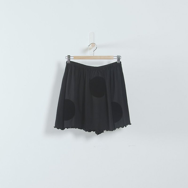 Wavelet temperament stitching cotton skirt - imakokoni - กระโปรง - วัสดุอื่นๆ สีดำ
