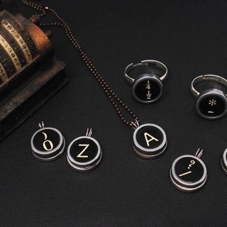 1930s American antique typewriter Remington alphabet necklace