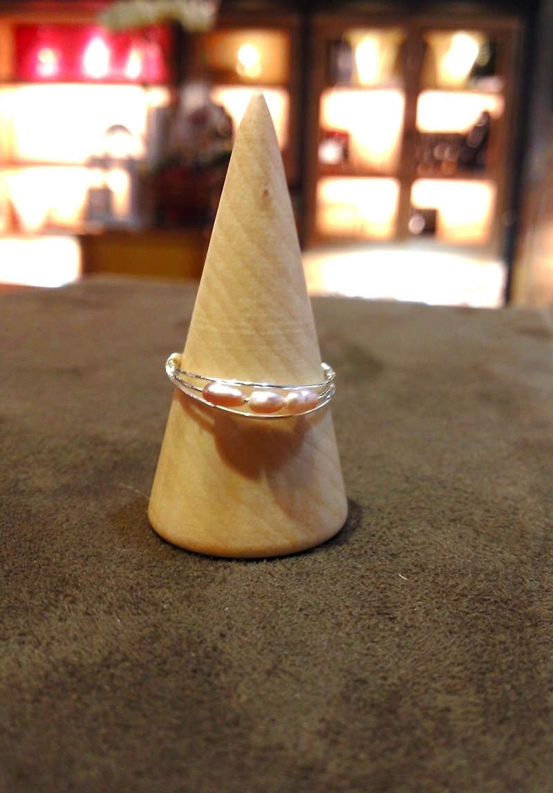 Pearl millet beads natural Gemstone Silver ring - แหวนทั่วไป - เครื่องเพชรพลอย 