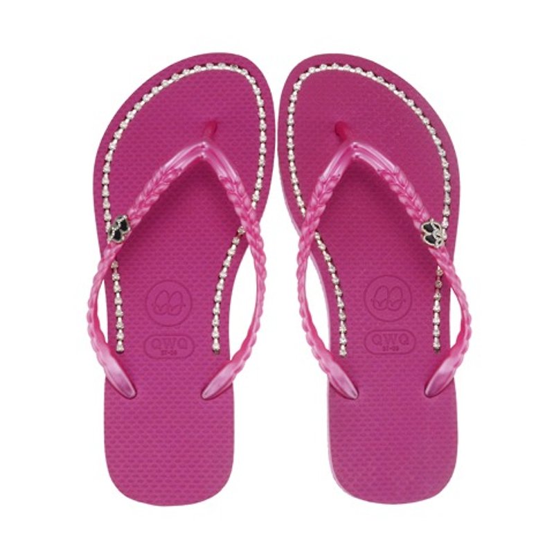 QWQ Creative Design Flip-Flops - Pretty Face Powder - Pretty Pink [BB0021502] - รองเท้าลำลองผู้หญิง - วัสดุกันนำ้ สึชมพู