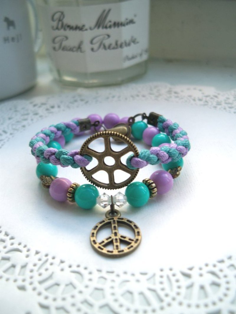 Mao backhoes ring - (Turkey Green Purple) -2 article - Bracelets - Other Materials Multicolor