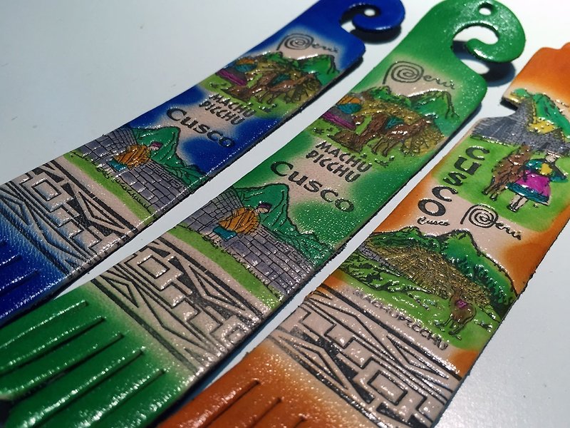 Leather Color Peru Totem Bookmark-Blue/Green/Orange - Bookmarks - Other Materials Multicolor