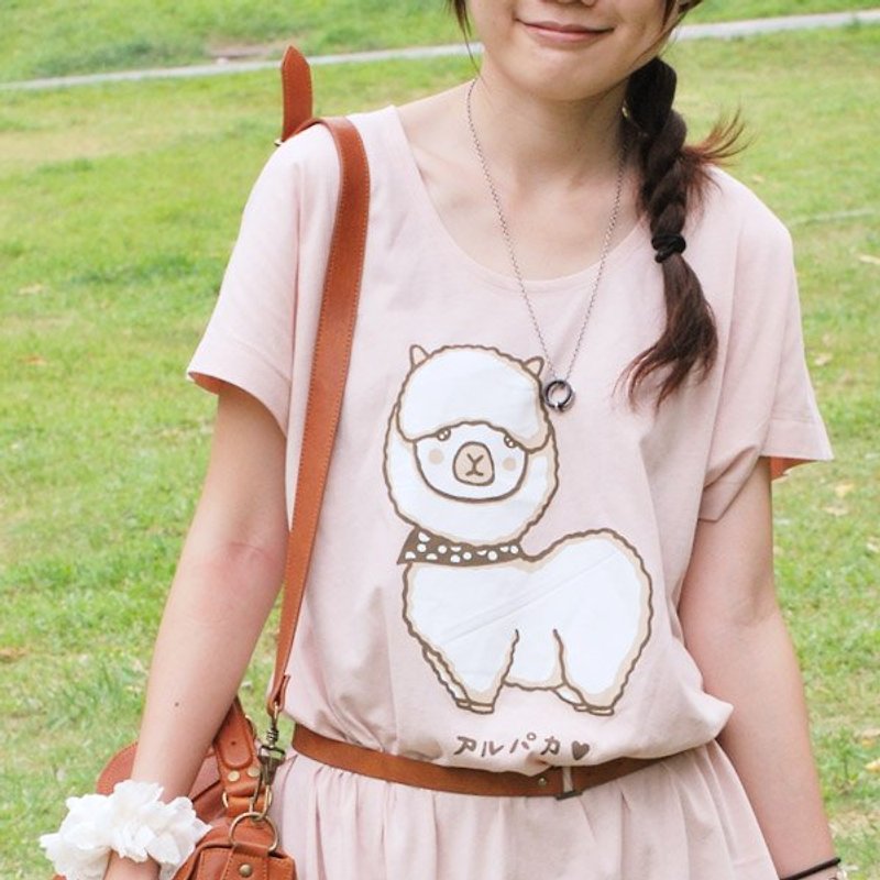 [Off-season sale] alpaca dress with tears and tears - ชุดเดรส - ผ้าฝ้าย/ผ้าลินิน สึชมพู