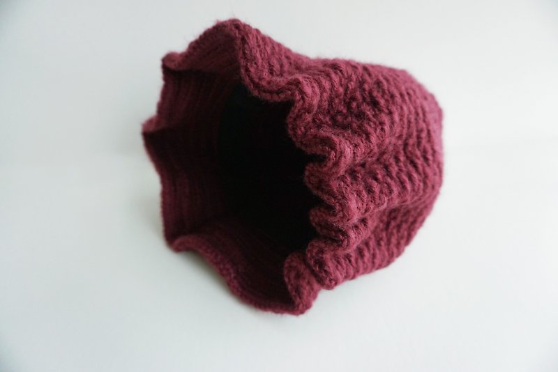 Cotton candy - three-dimensional structure of cherry sugar knit caps !! - หมวก - วัสดุอื่นๆ สีแดง