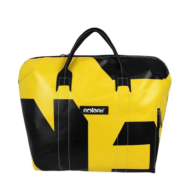 AMINAH-Black Fashion Multifunctional Handbag/Computer Bag【am-0178】 - กระเป๋าแล็ปท็อป - วัสดุกันนำ้ สีดำ