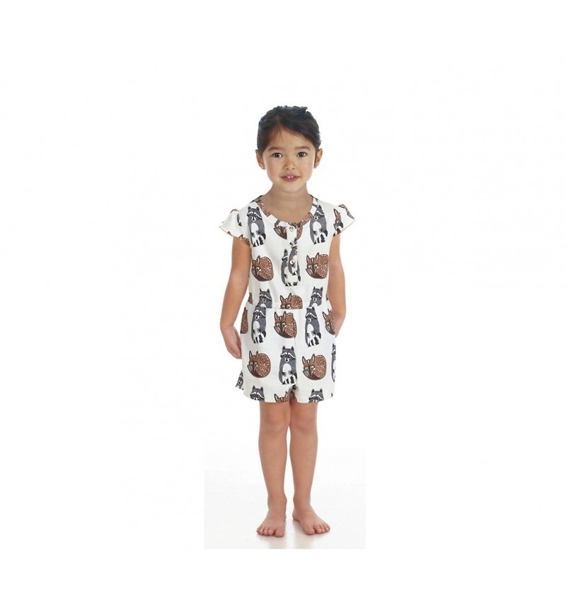 2014 spring and summer ~~ Swedish raccoon and fox organic cotton jumpsuit - Other - Cotton & Hemp White