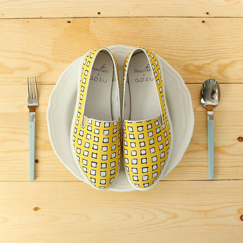 ----------- Shoes Party ----------- banana coconut ice cream heavy-bottomed shoes / shoes / handmade custom / Japanese cloth - Women's Casual Shoes - Other Materials 