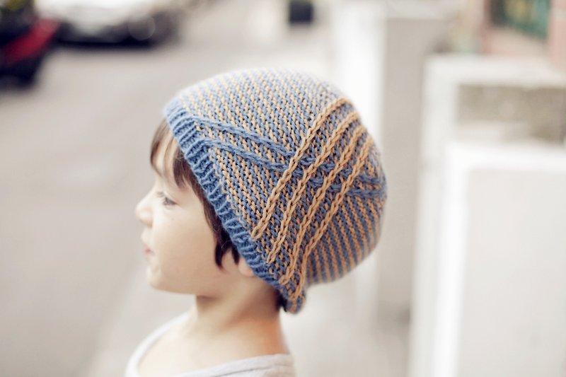 【好日戀物】冬季雙色編織帽 - 帽子 - 其他材質 多色