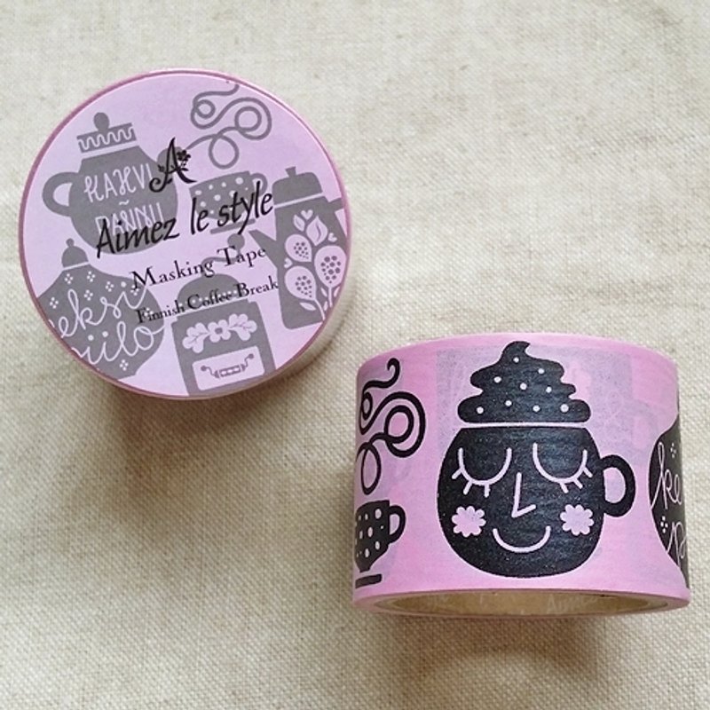 Wide Aimez le style and paper tape (02921 Coffee Time) - Washi Tape - Paper Purple