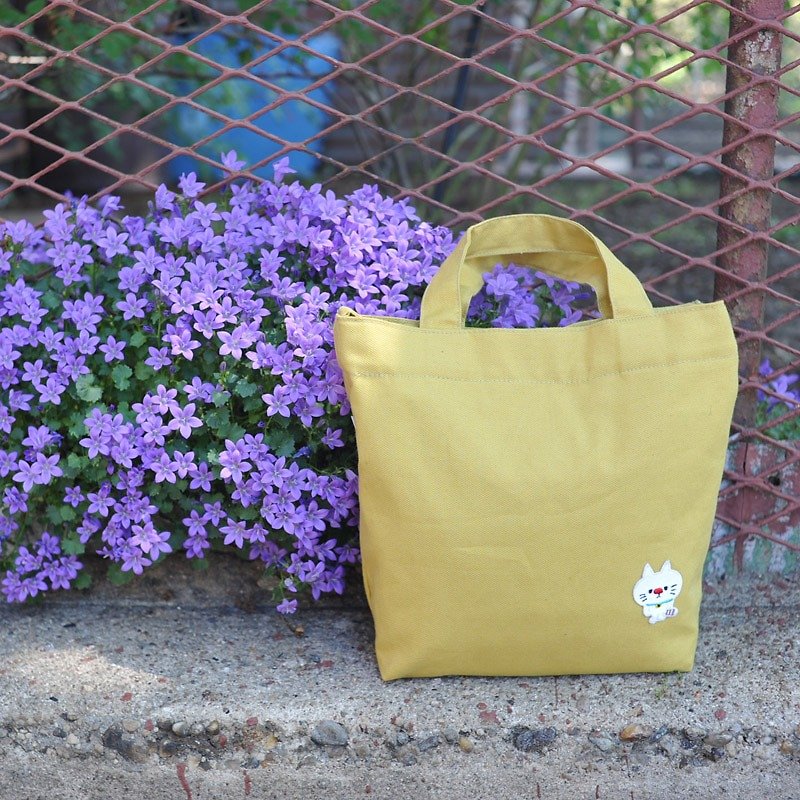 P714 animal side backpack _ mustard yellow - กระเป๋าแมสเซนเจอร์ - วัสดุอื่นๆ สีเหลือง
