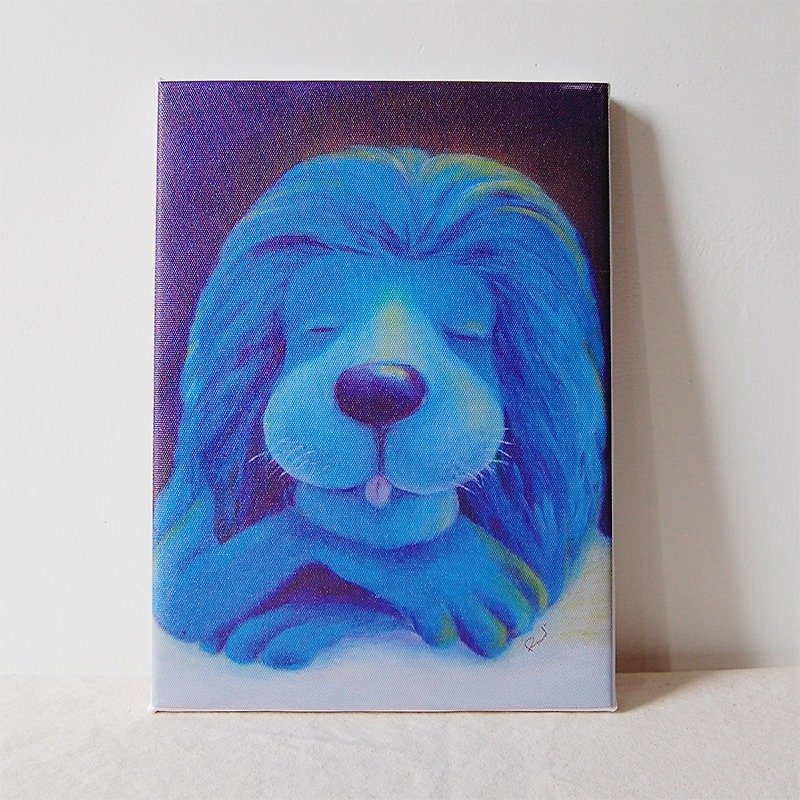 【Smile animal series – Blue Lion**Good night song】replica painting - Posters - Waterproof Material 