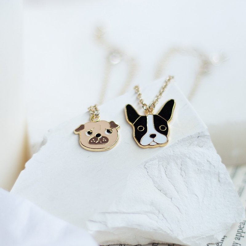 フレンチ ブルドッグ ブレスレット ネックレス 犬 ペット アクセサリー カートン包装 - ブレスレット - 琺瑯 ブラック