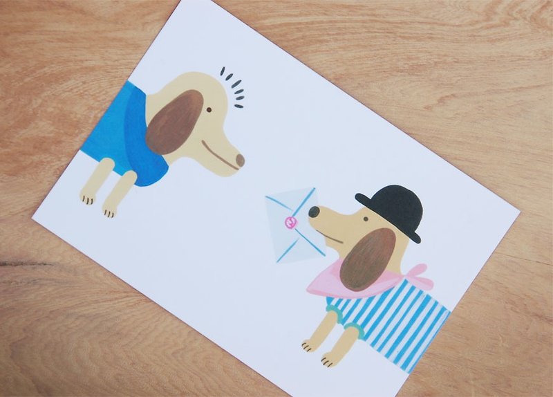Chienchien - Want to tell you illustration postcard/card - Cards & Postcards - Paper White
