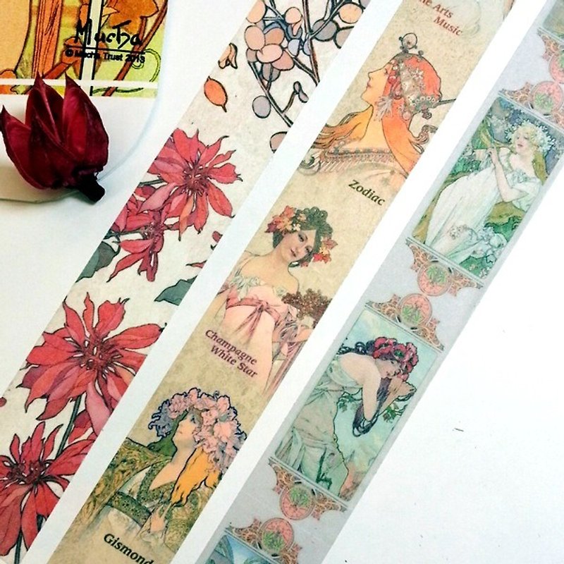 TAISO 藝術大師  慕夏 - 女神傳奇紙膠帶組 - Washi Tape - Paper Multicolor