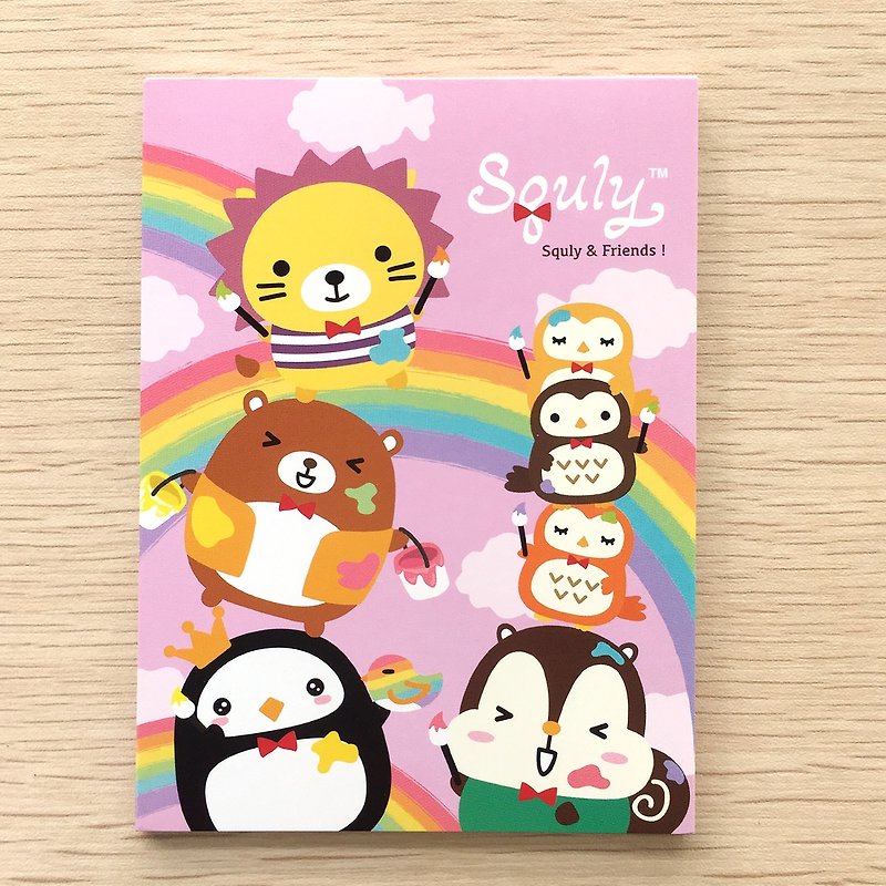 Squly & Friends Memo Pad (Rainbow) (D014SQS) - Notebooks & Journals - Paper Pink
