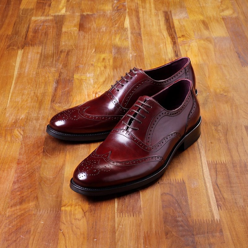 Vanger elegant and beautiful ‧ gorgeous Ying Shi wing Oxford shoes Va150 classic red - Men's Oxford Shoes - Genuine Leather Red