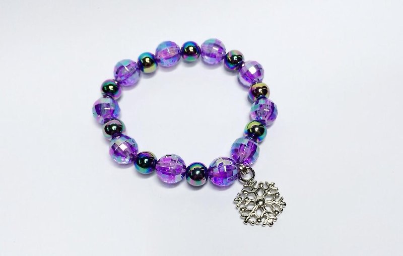 Purple Snowflake Charm - Bracelets - Acrylic Purple