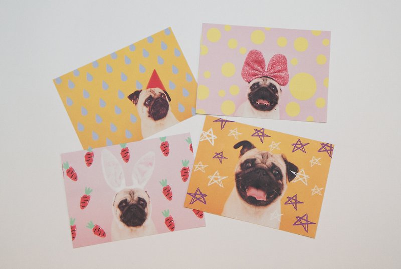 Paper Cards & Postcards Multicolor - [ YONG ] Le Petite Four Pug Post Card Collection
