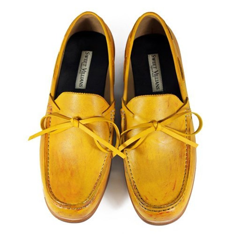 Toadflax M1122 Paintbrush Gold  leather loafers - Men's Oxford Shoes - Genuine Leather Yellow